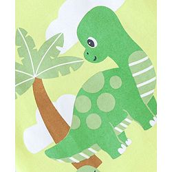 Babyhug Cotton Knit Half Sleeves Nightsuit Set Dino Print - Green