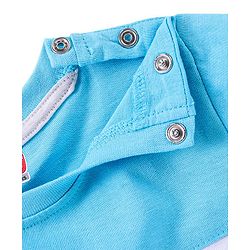 Babyhug Cotton Half Sleeves T-Shirt Color Block- Blue