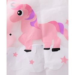Babyhug Full Sleeves Hooded Raincoat Unicorn Print - Pink