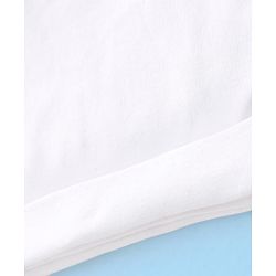 Babyhug 100% Cotton Knit Solid Color Cap Mittens & Booties White - Diameter 9 cm