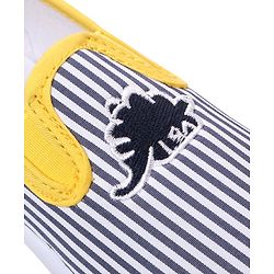 Cute Walk by Babyhug Slip On Casual Striped Shoes with Dino Patch - Yellow