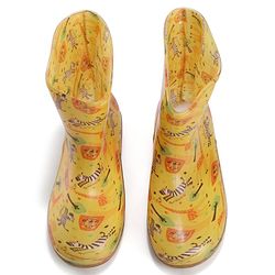 Cute Walk by Babyhug Slip On Wild Animals Printed Gumboots - Yellow