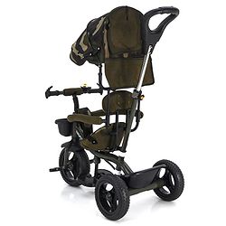 Babyhug Plug & Play Apache Tricycle with Parental Handle and Printed Canopy Military Theme - Green