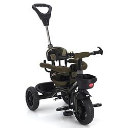 Babyhug Plug & Play Apache Tricycle with Parental Handle and Printed Canopy Military Theme - Green