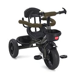 Babyhug Plug & Play Apache Tricycle with Parental Handle and Printed Canopy Military Theme - Green