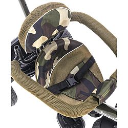 Babyhug Plug & Play Apache Tricycle with Parental Handle and Printed Canopy Military Theme - Green