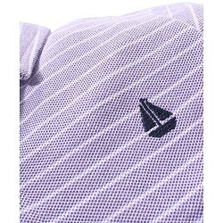 Babyhug 100% Cotton Half Sleeves Knitted Pique Striped Shirt - Lilac