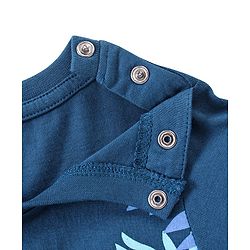 Babyhug Cotton Half Sleeves T-Shirt Sloth Print- Navy Blue