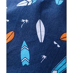 Babyhug Cotton Woven Boxer Checks & Surfboard Print Pack of 3 - White & Blue