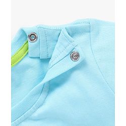 Babyhug Cotton Jersey Knit Half Sleeves T-Shirt Dino Print - Sky Blue