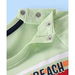 Babyhug Half Sleeves Cotton Jersey Striped T- Shirt - Green