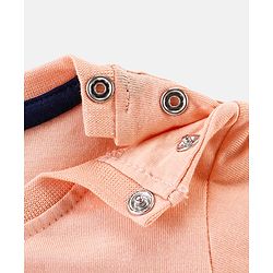 Babyhug Cotton Half Sleeves T-Shirt with Surfing Print - Peach