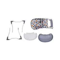Babyhug Foodjoy Smart Folding High Chair With 5 Point Safety Harness - Grey