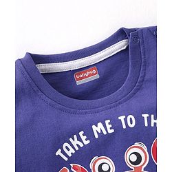 Babyhug Cotton Half Sleeves T-Shirt with Crab Print - Navy Blue