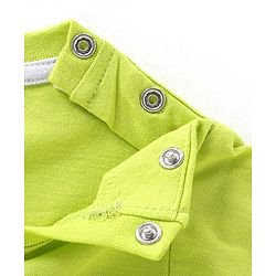 Babyhug Cotton Half Sleeves T-Shirt with Dino Print - Lime Green