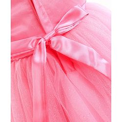 Babyhug Sleeveless Party Wear Sequinned Frock - Pink