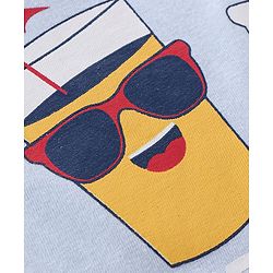Babyhug Cotton Knit Half Sleeves T-Shirt Watermelon Print - Blue