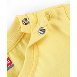 Babyhug Cotton Jersey Half Sleeves T-Shirt Text Print - Yellow