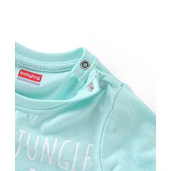 Babyhug Cotton Jersey Full Sleeves T-Shirt With Animals Print - Light Green