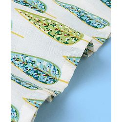 Babyhug 100% Cotton Woven Full Sleeves Kurta Pyjama Set Leaf Print - White