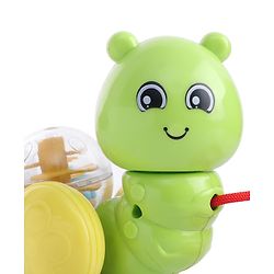 Babyhug Premium Caterpillar Pull Along Toy for Kids- Green| Pull String Plastic Pre-School Toys for Babies| Encourage Walking, Build Gross Motor Skills and Hand-Eye Coordination| BIS Certified| 18+ Months.