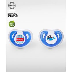 Babyhug Orthodontic Silicone Soother with Hygienic - Purple Cover Pack of 2 | BPA-Free |Baby Safe Pacifier |0+ Months
