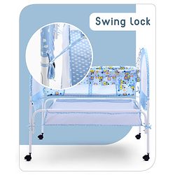 Babyhug Dream Time Cradle With Mosquito Net & Storage - Blue