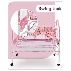 Babyhug Dream Time Cradle With Mosquito Net & Storage - Blue