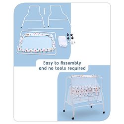 Babyhug Little Dreams Cradle with Mosquito Net & Wheels - Blue