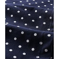 Babyhug Cotton Knit Half Sleeves Night Gown with Star Print - Navy Blue