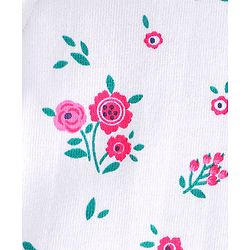 Babyhug 100% Cotton Knit Half Sleeves Floral Graphics & Frill Detailing T-Shirt - White & Pink