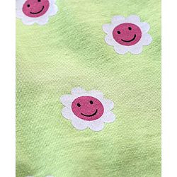 Babyhug Cotton Knit Cap Sleeves Capri Night Suit Snooze Print - Green