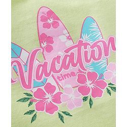 Babyhug 100% Cotton Woven Sleeveless Tee with Floral Graphic - Lime Green