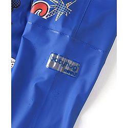 Babyhug Full Sleeves Hooded Raincoat Spider Man Print - Blue