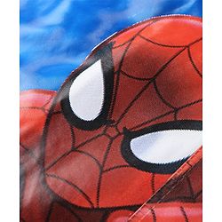 Babyhug Full Sleeves Hooded Raincoat Spiderman Print - Blue