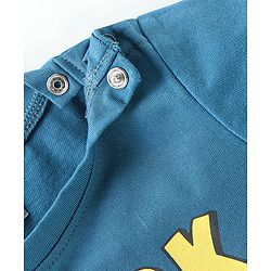 Babyhug 100% Cotton Half Sleeves T-Shirt Shark Club Print - Teal Blue