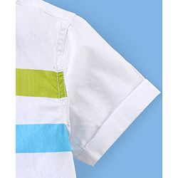 Babyhug 100% Cotton Woven Half Sleeves Regular Collar Solid Shirt - White
