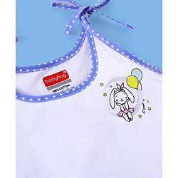 Babyhug 100% Cotton Tie Knot Sleeveless Jhablas Bunny & Elephant Print Pack of 5- White