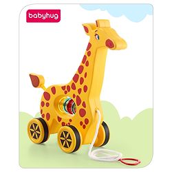 Babyhug Giraffe Pull Along Toy - Multicolor
