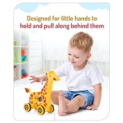 Babyhug Giraffe Pull Along Toy - Multicolor