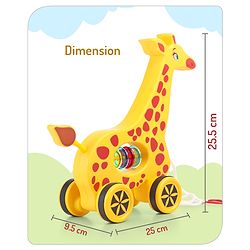 Babyhug Giraffe Pull Along Toy - Multicolor