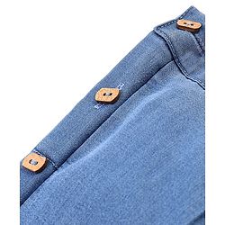 Babyhug Cotton Denim Ankle Length Solid Colour Culottes- Blue