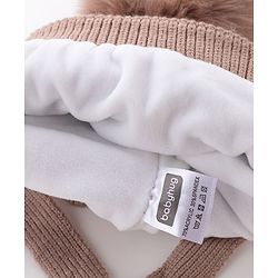Babyhug Woollen Cap Fox Design Brown - Diameter 12 cm
