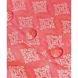 Babyhug Brocade Woven Full Sleeves Kurta & Pajama Set Argyle Design - Peach