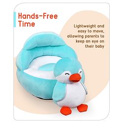 Babyhug Penguin Shaped Soft Seat - Sky Blue