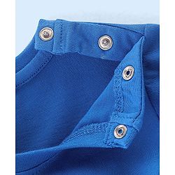Babyhug Cotton Jersey Half Sleeves Striped T-Shirts with Text Print - Blue & White
