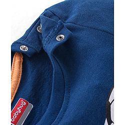 Babyhug Cotton Half Sleeves T-Shirt Football Print - Blue