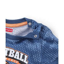 Babyhug Cotton Half Sleeves T-Shirt Basketball Print- Navy Blue