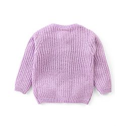 Babyhug Knit Full Sleeves Sweater Solid Colour Pattern - Purple