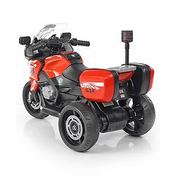 Babyhug Battery Operated Three Wheel Ride on Bike Red | With Music & Lights| Pre-loaded Music with USB & AUX| Easy to Assemble| Comfortable Seat| Easy to Operate| Rechargeable Battery